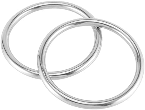 Hozeon 4 пакет 4 инчи метал О прстен, лесен заварен О-прстен, прстени од не'рѓосувачки челик повеќенаменски тркалезен метален прстен