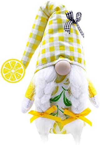 Амосфун лимон Гном Скандинавски Томт Нисе шведско свежо овошје елф дома украс фарма куќа кујна декор полица летно ниво на послужавник