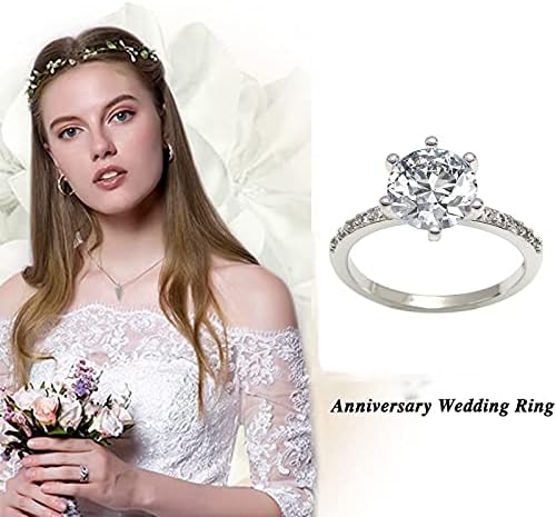 Yistu ringsвони за жени принцеза прстен дијамантски ангажман на циркон, персонализирани прстени за тинејџери