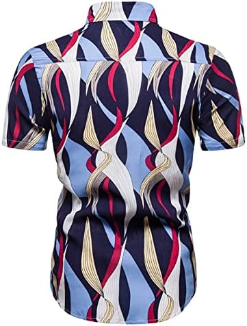 Здфер Хавајска кошула за мажи цветни печатени копче надолу со кошули кратки ракави редовно вклопување лето плажа ширење јака кошула