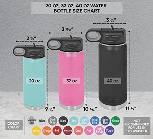 Teeamore персонализирано шише со вода w/ слама вакуум изолирани шишиња со вода од не'рѓосувачки челик спортско шише 40 мл портокалова