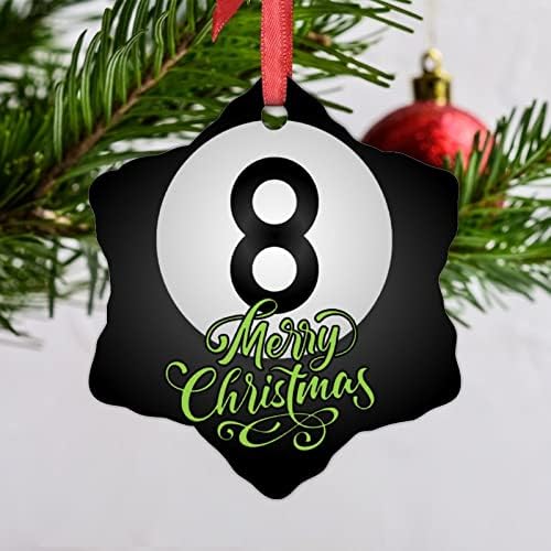 Билијард Божиќни украси Спорт Божиќни украси за lубител на билијардс lубовник подарок керамички круг персонализирани Божиќни украси 2022 година