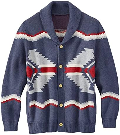 Плетени кардигански јакни за мажи, бохо етнички стил единечен гради отворен предниот лесен лабав џемпер надворешна облека