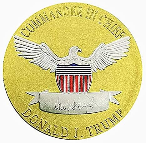Вуер Претседател Трамп Печат монета, позлатено злато, вклучен случај на комеморативна значка за сувенири за играчки играчки