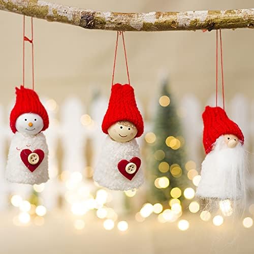 Божиќни украси дрвени кукли за приврзоци мини кукли со приврзоци со топката што виси голема