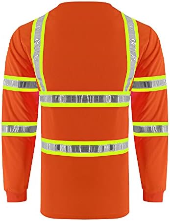 Рефлексивни безбедносни работи кошули со голема видливост маици со долги ракави со џебови и ПВЦ рефлексивна лента за мажи жени