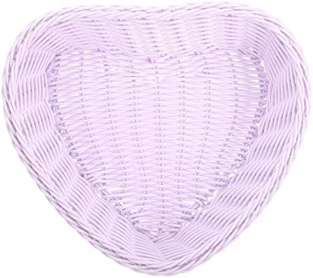 Кабилок свадба декор плетен корпа за складирање плетени корпи за складирање на срцев облик на срцев дизајн корпа храна за сервирање
