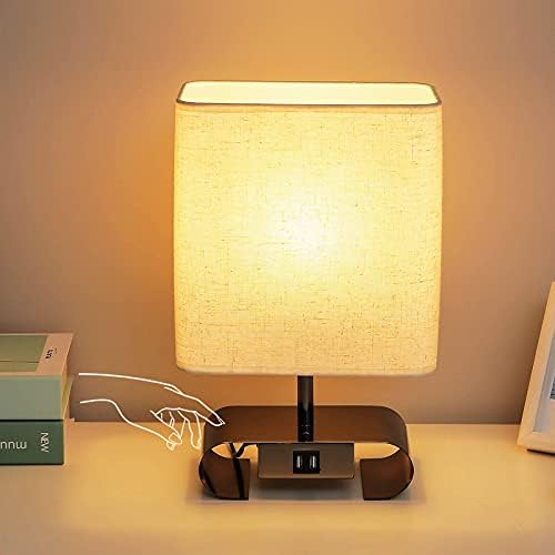 USB светилки во кревет модерни ламби за железо маса со 2 USB порти за брзо полнење на допир 5 нивоа на осветленост погодни за дневна соба Спална соба Студиска соба Детск