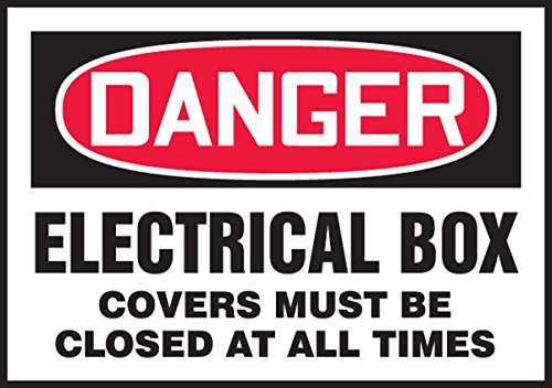 Accuform LELC011XVE лепила Дура-винил безбедносна етикета, легендата „Опакувања за електрична кутија за опасност мора да бидат затворени