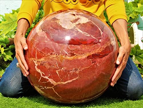 Многу огромна природна полиран црвен џепер Кристал кварц Камен сфера Чакра заздравување на големи топка минерали примерок Орб декоративно