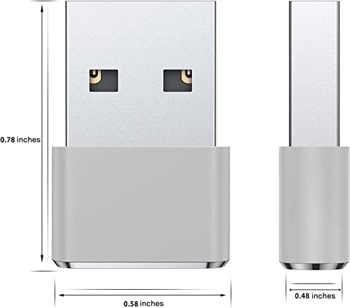 USSPO 4 пакува USB Cенски до машки адаптер, кабел за полнач за напојување на типот А