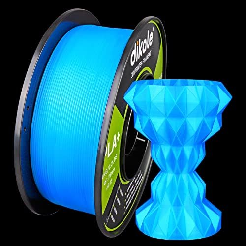 Dikale PLA+ 3D филамент за печатач светло сино, 1,75мм без затегнување, нето тежина 2.2 bs spool (1kg）, Pla Pro Plus, сина со сјај во темниот