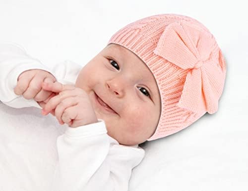 Детето зимско топло бели бебе капа за девојчиња, девојчиња за новороденчиња, капачиња, симпатична голема лак топло гравче
