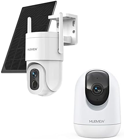 Mubview Затворен безбедносен фотоапарат 2K, ПЕТ камера со телефонска апликација, WiFi камери за домашна безбедносна камера, 2K 360