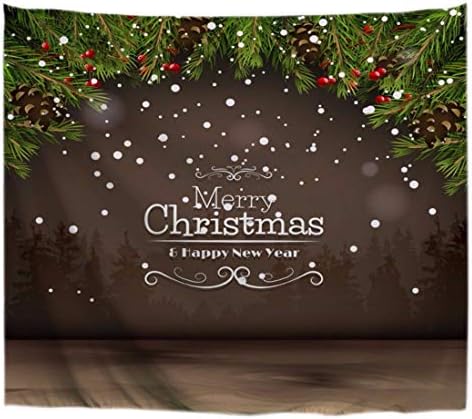 А.Монамур кафеави позадини со бодини дрвја украси Божиќна празнична забава фаза на wallид декор таписерија wallид што виси