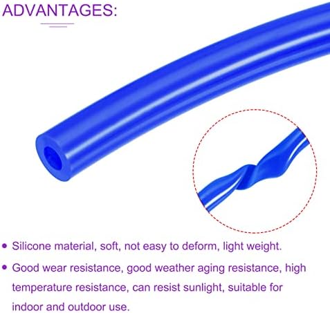 Dmiotech 3/16 ID 5/16 OD 10 стапки силиконска цевка сина индустриска силиконска цевка за пумпа за вода за вода