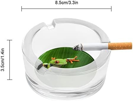 Пепелници за цигари жаби кристално стакло од стакло од пепел пушејќи го држачот на пепел за домашна канцеларија на табелата Топ на врвот