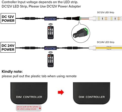 FCOB Mini RF Dimmer Controller 14 клучеви 3014 5630 5730 3528 LED ленти DC5V/DC12V/DC24V затемнет прекинувач за осветлување режим Ефект на режимот безжичен LED Dimmer контролер