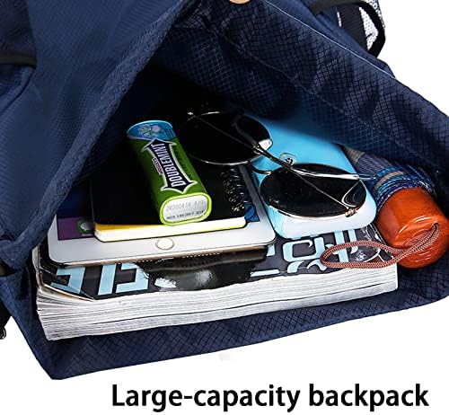 Чанта За Ранец со врвки Со Мрежести Странични Џебови, Торби За Спортска Сала Со Голем Капацитет Водоотпорен Пакет За Вежбање