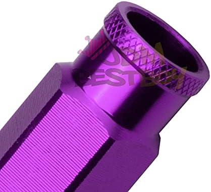 JDMBESTBOY Виолетова 20 ПАРЧИЊА M12x1, 5 Навртки За Навртки Краток 50mm Тјунер Отворен Крај Алуминиумски Тркала Бандажи Капа WN01