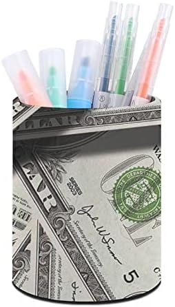 Американски долар образец PU кожни моливи за моливи на тркалезно пенкало за садови за контејнери за канцеларија за канцелариски дом за канцеларија