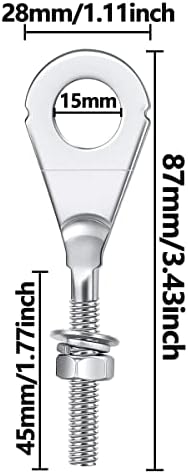 Yxccse 8pcs 15mm 0,59 '' синџир затегнувачи на ланецот на ланецот на ланецот, прилагодувач на ланецот, затегнувач