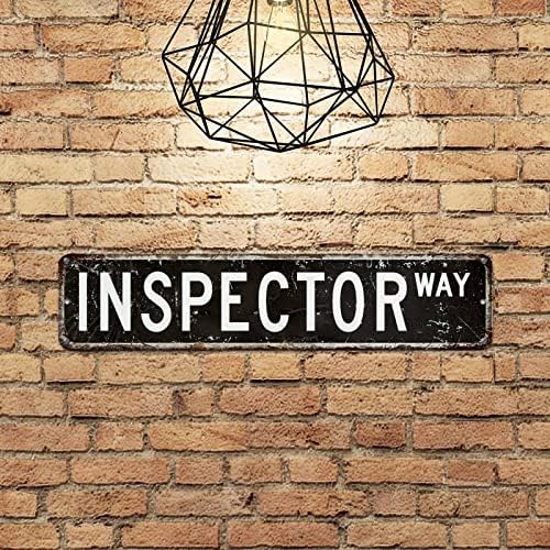 Инспектор wallидна уметност декор метал знак уличен знак Инспектор подарок рустикален излитена шик знак дома Квалитет професија