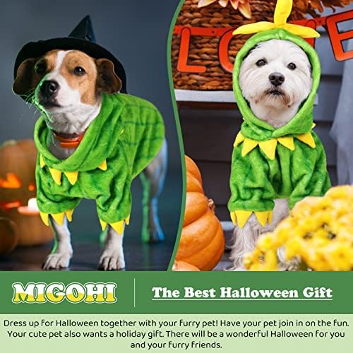 Костуми за Ноќта на вештерките Мигохи куче, симпатична зелена кактус форма кучиња качулка палто за секојдневно носење на отворено