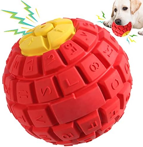Dllukmm Интерактивна Куче Играчка Топка, Големи И Средни Кучиња Џвакање Играчки. Нетоксична Природна Гума, Силна И Издржлива Топка
