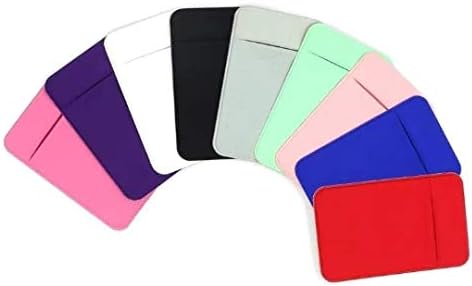Аголбао креативни налепници држач за телефонски картички, ракави за истегнување картички се лепат на паричникот за мобилен телефон-црн