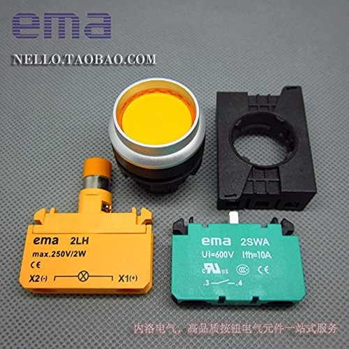 [SA] ЕМА 22мм осветлен прекинувач за копче E2P3 * .A само-заклучување AC110 / 220V 1NO / 1NC-10PCS / ЛОТ-