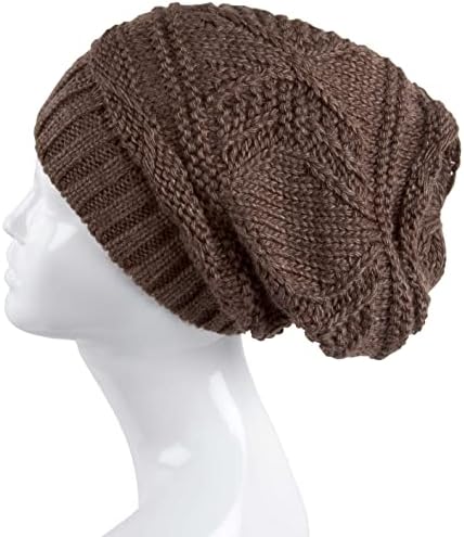 Лилакс плетете го преголемата мека топла зимска гравчиња жени капа