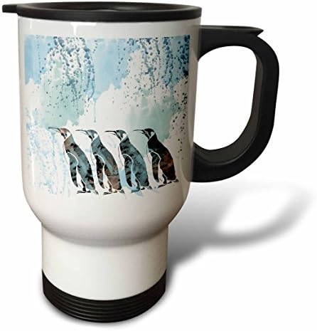 3дроза Пингвини Акварел Нерѓосувачки Челик Патување Кригла, 14 мл, Природни