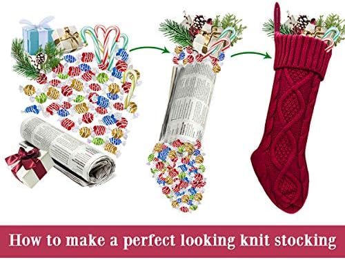 Божиќни чорапи на Лимбриџ, 4 пакувања 18 инчи со голема големина кабел плетено КМА Рустикални персонализирани декорации за порибување