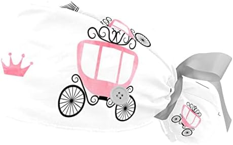Работна капа на 2 пакети со копчиња лента вратоврска назад нацртана замоци превоз розова круна долга коса капачиња