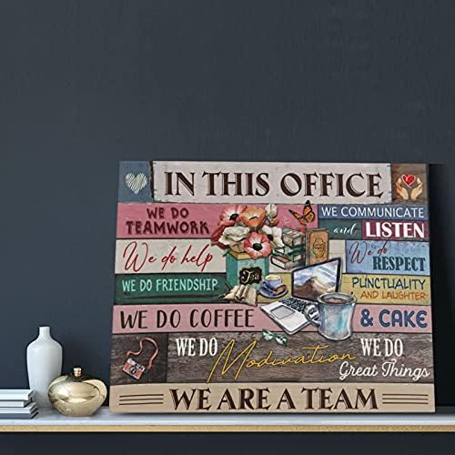 Инспиративно платно wallидна уметност за канцелариски мотивациони платно декор кога ќе влезете во оваа канцеларија за печатење слики со слики со модерна канцелариј