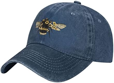 Vunko гроздобер измиена потресена прилагодлива пчела пчела женски тексас бејзбол капа, мајка камионџија капа капа за жени унисекс