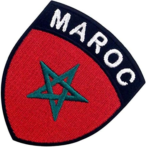 Ембао Мароко Шилд Плеч за знамето извезено Апликација на Апликација на шиење на мароканскиот национален амблем