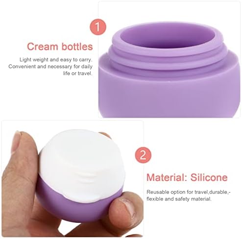 Doitool 4 парчиња силиконски крем тегли за патувања со тоалети за полнење празно козметички тенџере усни за усни мелем лосион за складирање
