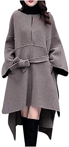 Палта на фовигуо, долги палки за палто, дами коктел со долги ракави палта полиестер цврста удобност мек палто со висок врат