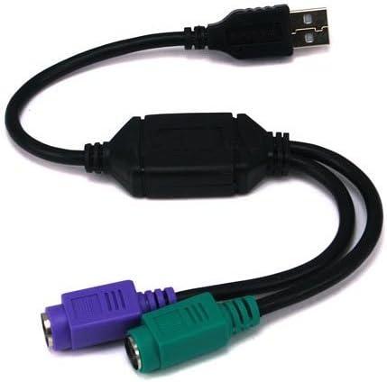 USB до двојно адаптер PS/2, за глувче и тастатура - црна