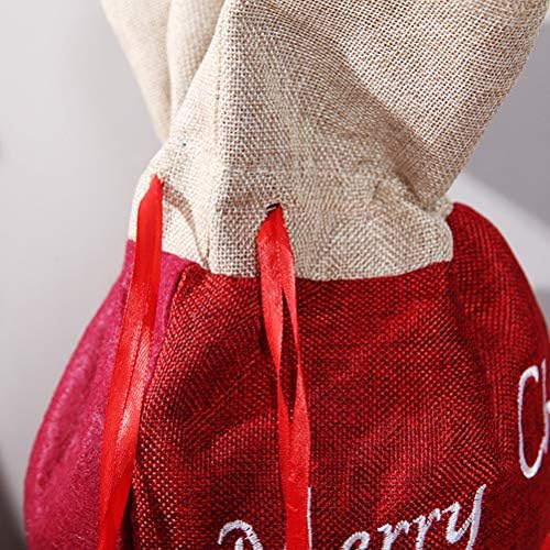 Здрава Божиќна Торба За Подароци Со Врвки За Подароци Постелнина Сегашна Торбичка Со Врвки За Јаболка - Големина На Торба