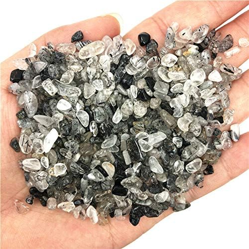 Seewudee AG216 50g Природна црна коса кварц Рутилирана кристална карпеста камења заздравување Реики чакал Природни камења и минерали