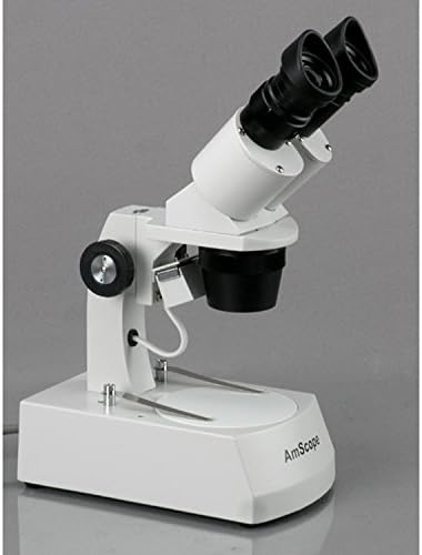 AmScope SE306R-AX Напред-Монтиран Бинокуларен Стерео Микроскоп, WF5x И WF10x Окулари, 10x/20X/40x Зголемување, 2x И 4X Цели, Горно И Долно Халогено