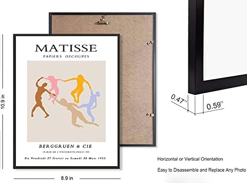 Рамка Матис Wallидна уметност, врамена Бохо Wallидна уметност, 8x10 сет на рамка за слики од 6, wallид што виси за документи за уметнички