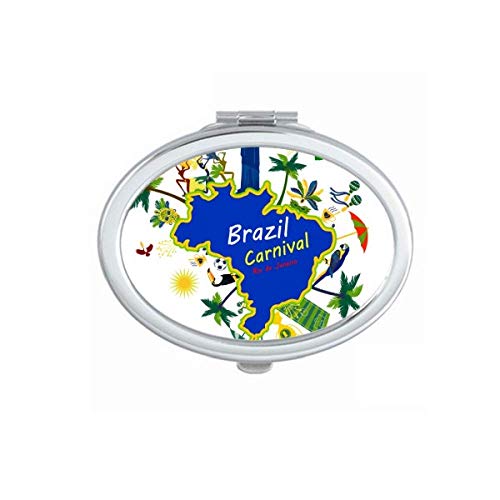 Монт Корковадо Бразил мапи во бразилски карневалски огледало преносно преклопено рачно шминка двојни странични очила