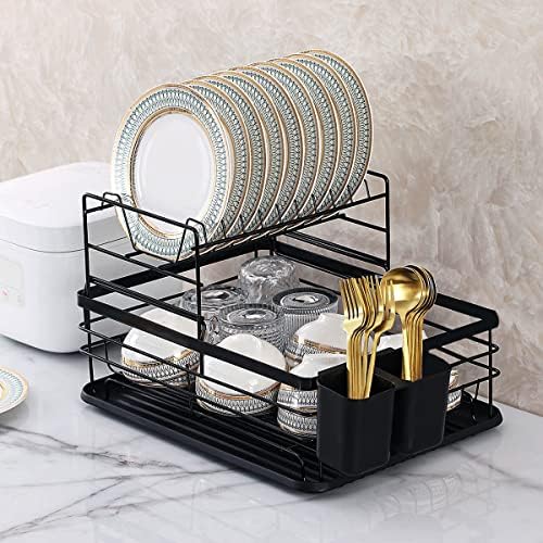Решетката за сушење на садови за чинија со мијалник, над решетката за сушење на садови за мијалник, лавици за јадење од не'рѓосувачки челик