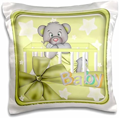 3drose симпатична бебе мечка во креветчето со илустрација на starsвезди - случаи на перници