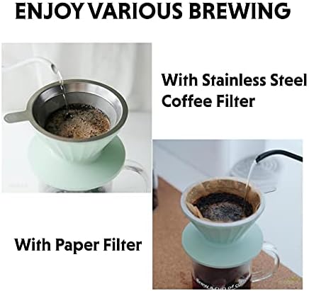 Buydeem истурете го производителот на кафе, CD1024B, БПА бесплатна храна од одделение за кафе, силиконски кафе, сет, филтер за кафе