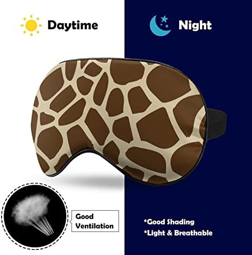 Жирафа Печатење Печатење Маска За Очи Светло Блокирање Маска За Спиење Со Прилагодлив Ремен За Патување Работа Во Смена За Спиење